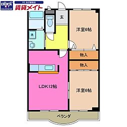 ファミーユ・レイ 2LDKの間取図画像