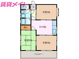 美里ハイツB棟 2階/-