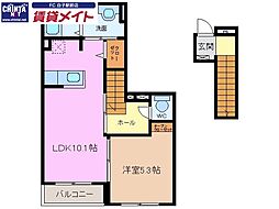 コートハウス安塚 1LDKの間取図画像