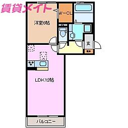 ブリーゼC 1LDKの間取図画像