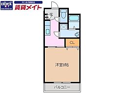 道伯ゴールドヒルズグッドスリー 1Kの間取図画像