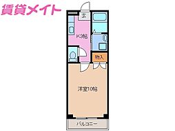 グランド・マーキー 1Kの間取図画像