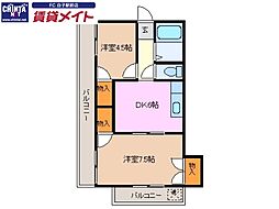 鈴鹿ハイツ 2DKの間取図画像