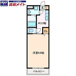 セントリバーヒルズひばりが丘2 1Kの間取図画像