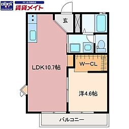 フレグランスかおりA 1LDKの間取図画像