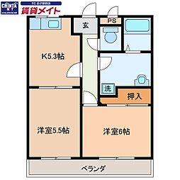 プロスペール 2Kの間取図画像