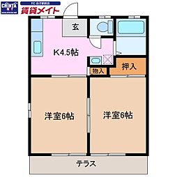 サンシティ 2Kの間取図画像