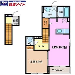 コートハウス安塚 1LDKの間取図画像