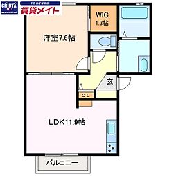 ノンシャラン 1LDKの間取図画像