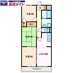 クレセント桜島 3LDKの間取図画像