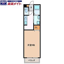モンターニュ高岡 1Kの間取図画像