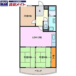 アバンハウス2 3LDKの間取図画像