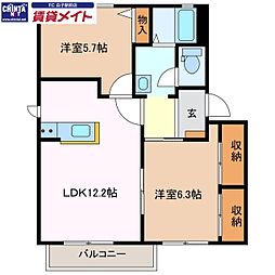 グリーンヒル中島 A棟 1階/-
