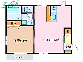 アスピラシオン伊勢  ｜ 三重県伊勢市船江3丁目（賃貸アパート1LDK・1階・42.43㎡） その2