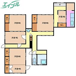 大淀A貸家 1階6Kの間取り
