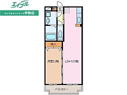 マエストロ伊勢 2階1LDKの間取り