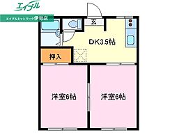 メゾンパレスパート1 2Kの間取図画像