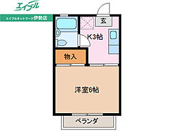 ブセナテラス 1Kの間取図画像