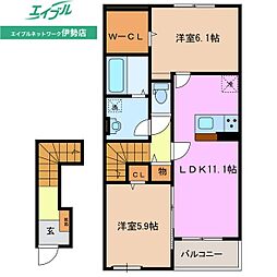 ル・プティ・ボヌールA 2階/-