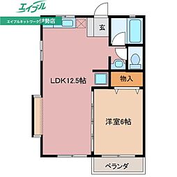 グレイスハウス 1LDKの間取図画像