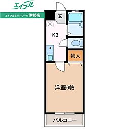 メゾンユートピア 1Kの間取図画像