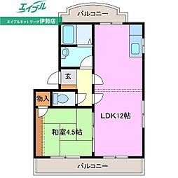 船江第二ロイヤルマンション 1LDKの間取図画像