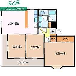 徳川台ロイヤルマンション 3LDKの間取図画像