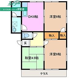 コーポ明野 3DKの間取図画像