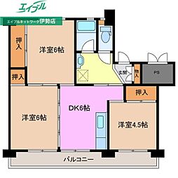ビレッジハウス磯部2号棟 3階/-