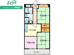 エステートヤマキ 2LDKの間取図画像