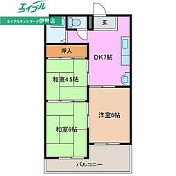 馬瀬ハイツ 3DKの間取図画像