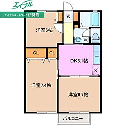 ダイヤディアス 3DKの間取図画像