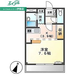 アルバローザA ワンルームの間取図画像