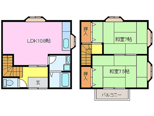 高野団地アパートＢ 2｜三重県津市一志町高野(賃貸テラスハウス2LDK・1階・58.32㎡)の写真 その2