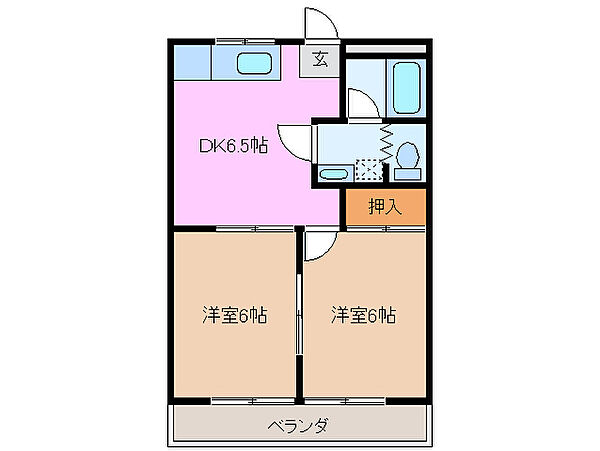 南郊シティハイツ 403｜三重県津市高茶屋５丁目(賃貸マンション2DK・4階・38.88㎡)の写真 その2