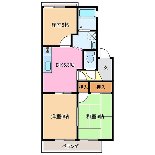 ライムハウス C202｜三重県津市久居中町(賃貸アパート3DK・2階・50.00㎡)の写真 その2