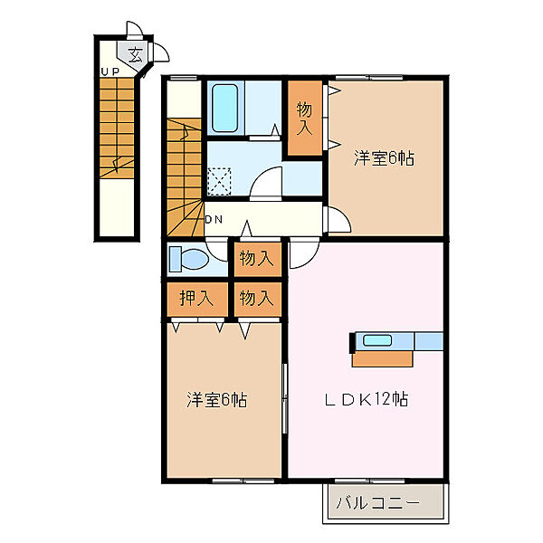 ダンブランセ　Ｃ棟 201｜三重県津市藤方(賃貸アパート2LDK・2階・63.30㎡)の写真 その2