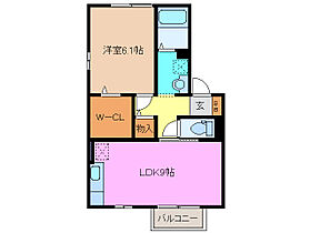 エクレール　Ａ棟 202 ｜ 三重県津市戸木町（賃貸アパート1LDK・2階・40.43㎡） その2