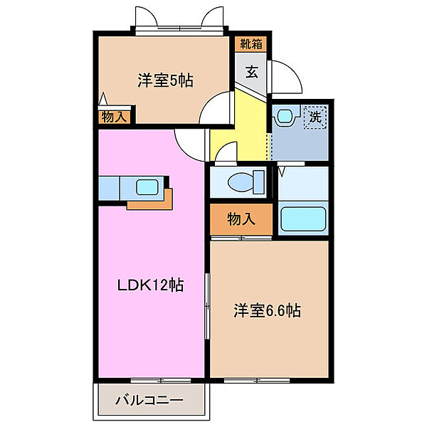 フォーシーズンＡ 203｜三重県津市久居新町(賃貸アパート2LDK・2階・51.42㎡)の写真 その2