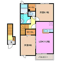 グランドール　ＡＯＹＡＭＡ　Ｂ 202 ｜ 三重県津市久居一色町（賃貸アパート2LDK・2階・57.64㎡） その2