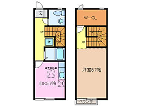 リースランド・キューブ 106 ｜ 三重県松阪市嬉野中川新町２丁目（賃貸テラスハウス1DK・1階・42.65㎡） その2