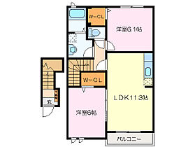 フォーリーフI 202 ｜ 三重県松阪市甚目町（賃貸アパート2LDK・2階・57.58㎡） その2