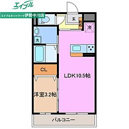 仮）津市久居野村町マンション 1階1LDKの間取り