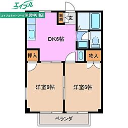 ファミール大口A 2DKの間取図画像