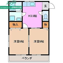 コーポプラスパーチャーC 2Kの間取図画像