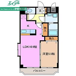 メゾン・ド・ルミエール 1LDKの間取図画像