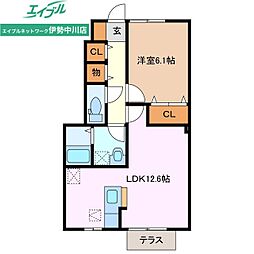 マルシェ高茶屋 1LDKの間取図画像