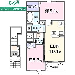 MTK-2 2LDKの間取図画像