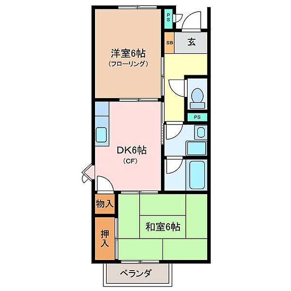 Ｓｕｒｐｌｕｓ塚本Ａ 106｜三重県松阪市塚本町(賃貸アパート2DK・1階・45.54㎡)の写真 その2