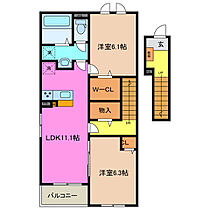 フレンズ久保　Ｃ 203 ｜ 三重県松阪市久保町（賃貸アパート2LDK・2階・58.60㎡） その2